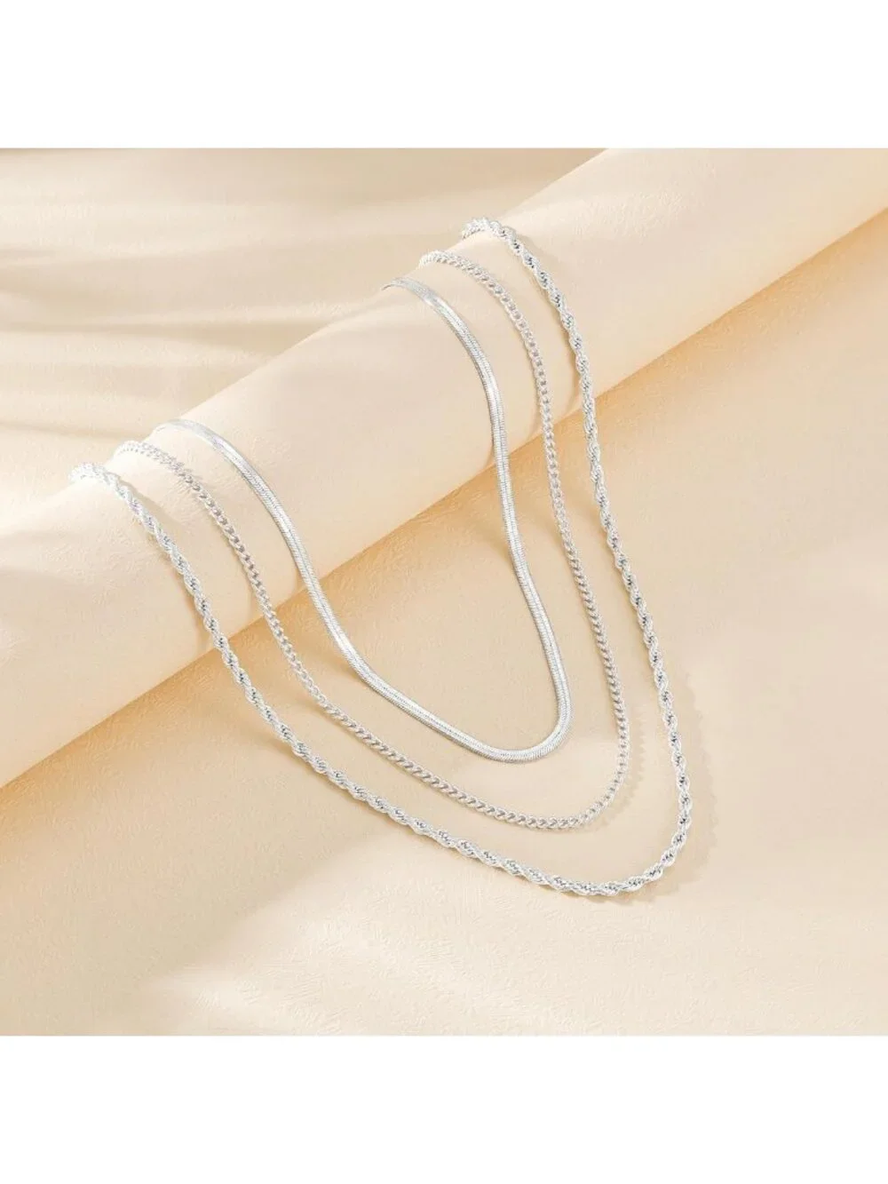 Chic Layered Necklaces Set for Women, 3 Chain Choker Jewelry, Gold/Silver Plated